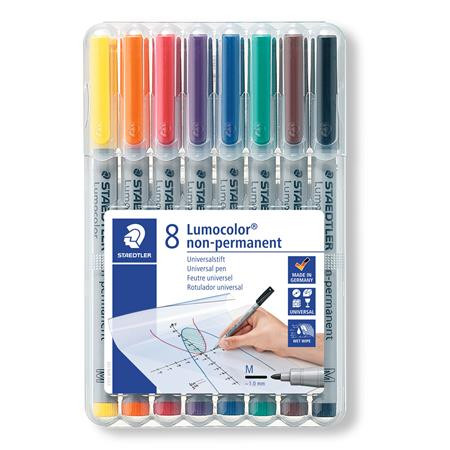 STAEDTLER Alkoholmentes marker készlet, OHP, 1 mm, STAEDTLER "Lumocolor® 315", 8 különböző szín