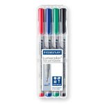   STAEDTLER Alkoholmentes marker készlet, OHP, 0,6 mm, STAEDTLER "Lumocolor 316 F", 4 különböző szín