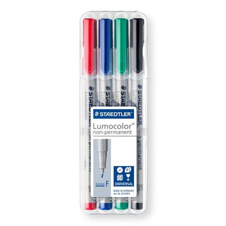 STAEDTLER Alkoholmentes marker készlet, OHP, 0,6 mm, STAEDTLER "Lumocolor® 316 F", 4 különböző szín