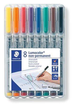 STAEDTLER Alkoholmentes marker készlet, OHP, 0,6 mm, STAEDTLER "Lumocolor® 316", 8 különböző szín