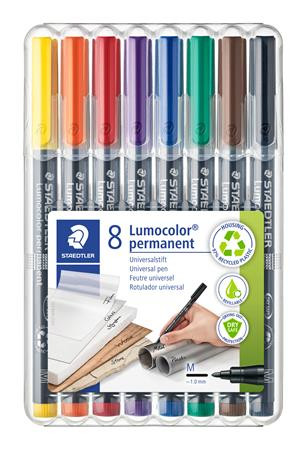 STAEDTLER Alkoholos marker készlet, OHP, 1 mm, STAEDTLER "Lumocolor® 317 M", 8 különböző szín
