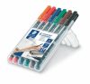 STAEDTLER Alkoholos marker készlet, OHP, 0,6 mm, STAEDTLER "Lumocolor® 318 F", 6 különböző szín