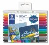 STAEDTLER Textilfilc, kétvégű, STAEDTLER® "3190", 12 különböző szín