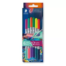   STAEDTLER Filctoll készlet, 1/3 mm, kétvégű, kimosható, STAEDTLER® "3280", Multiverzum 1, 6 különböző szín