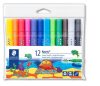 STAEDTLER Filctoll készlet, 3 mm, háromszögletű, kimosható, STAEDTLER "Noris® jumbo 328-B", 12 különböző szín