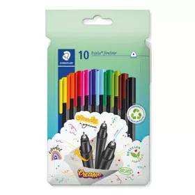   STAEDTLER Tűfilc készlet, 0,3 mm, STAEDTLER "Triplus 334", 10 különböző szín