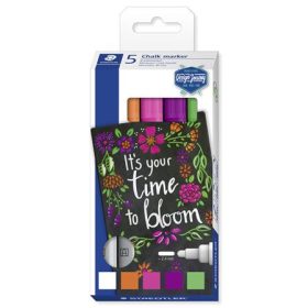   STAEDTLER Krétamarker készlet, 2,4 mm, kúpos, STAEDTLER "Lumocolor® chalk marker 344", 5 különböző szín