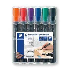   STAEDTLER Alkoholos marker készlet, 2 mm, kúpos, STAEDTLER "Lumocolor® 352", 6 különböző szín