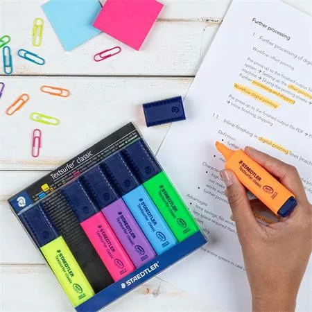 STAEDTLER Szövegkiemelő készlet, 1-5 mm, STAEDTLER "Textsurfer Classic 364", 6 különböző szín