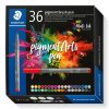 STAEDTLER Ecsetirón készlet, STAEDTLER "Pigment brush 371", 36 különböző szín