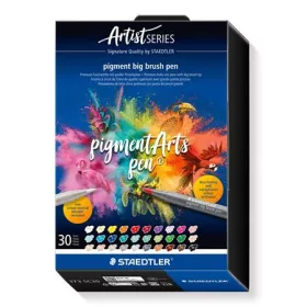   STAEDTLER Ecsetirón készlet, STAEDTLER "Pigment big brush 373", 30 különböző szín
