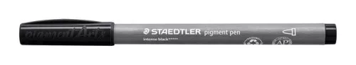 STAEDTLER Filctoll, 1 mm, kúpos, 2 db, STAEDTLER® "Pigment pen 376", intenzív fekete
