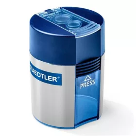   STAEDTLER Hegyező, kétlyukú, tartályos, STAEDTLER "512", kék