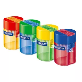   STAEDTLER Hegyező, kétlyukú, tartályos, STAEDTLER "512", vegyes színek