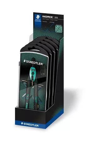 STAEDTLER Körző készlet, precíziós, 3 darabos, STAEDTLER "Norix® 555", zöld