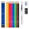 STAEDTLER Akvarell ceruza készlet, ecsettel, radírral, hegyezővel, grafitceruzával, STAEDTLER® "146 10C", 12 különböző szín