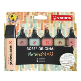   STABILO Szövegkiemelő készlet, 2-5 mm, STABILO "BOSS original NatureCOLORS", 6 különböző szín