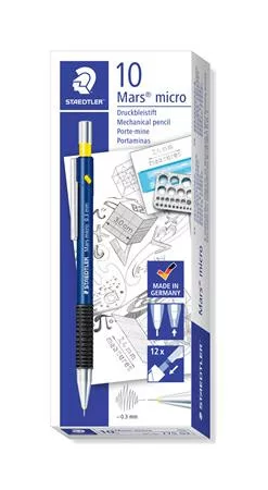 STAEDTLER Nyomósirón, 0,3 mm, STAEDTLER "Mars micro 775", kék