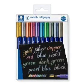   STAEDTLER Kalligrafikus marker készlet, STAEDTLER "8325", 10 különböző metál szín