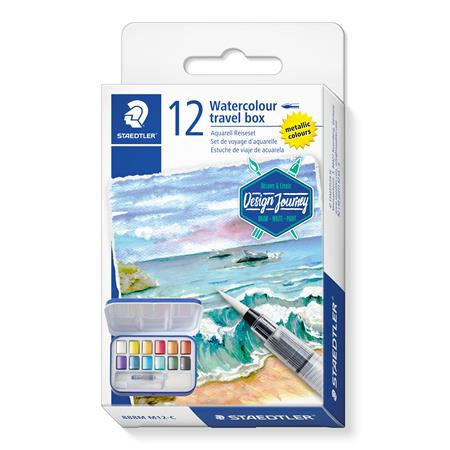 STAEDTLER Vízfesték, 12 darabos, STAEDTLER "Noris 888 Design Journey"