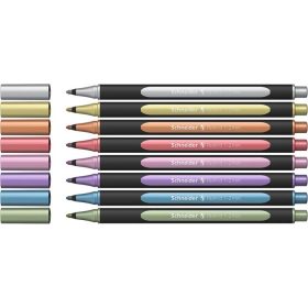   SCHNEIDER Metálfényű filctoll készlet, 1-2 mm, SCHNEIDER "Paint-It 020", 8 különböző szín