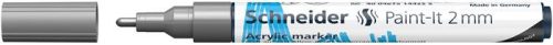 SCHNEIDER Dekormarker, akril, 2 mm, SCHNEIDER "Paint-It 310", ezüst