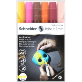   SCHNEIDER Dekormarker készlet, akril, 2 mm, SCHNEIDER "Paint-It 310", 6 különböző szín
