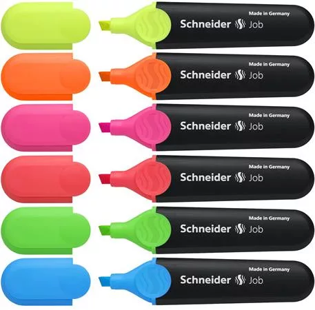 SCHNEIDER Szövegkiemelő készlet, 1-5 mm, SCHNEIDER "Job 150", 6 különböző szín