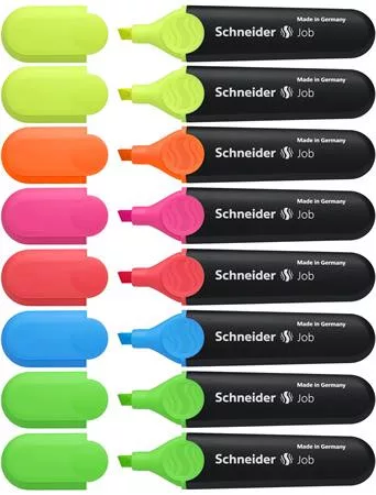 SCHNEIDER Szövegkiemelő készlet, 1-5 mm, SCHNEIDER "Job 150", 6+2 szín