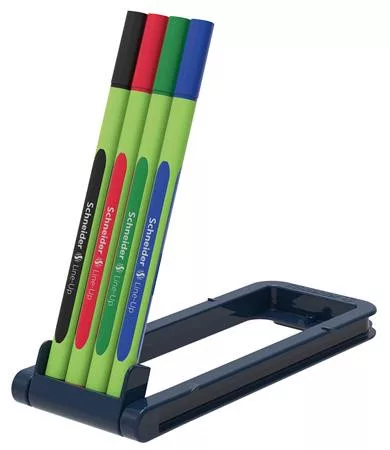 SCHNEIDER Tűfilc készlet, 0,4 mm, SCHNEIDER "Line-Up", 4 különböző szín