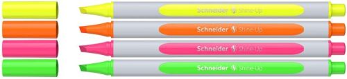 SCHNEIDER Szövegkiemelő toll készlet, 1-4 mm, SCHNEIDER "Shine-Up", 4 különböző szín