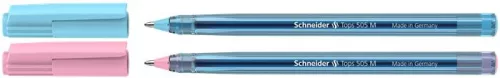 SCHNEIDER Golyóstoll, 0,5 mm, kupakos, SCHNEIDER "Tops 505 M Bubble Gum" kék, limitált kiadás