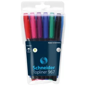   SCHNEIDER Tűfilc készlet, 0,4 mm, SCHNEIDER "Topliner 967", 6 különböző szín