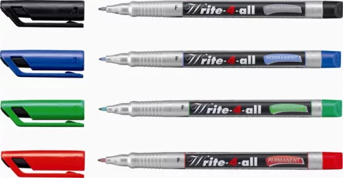 STABILO Alkoholos marker, 0,7 mm, kúpos, STABILO "Write-4-all", fekete