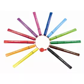   STABILO Filctoll készlet, 1 mm, STABILO "Cappi", 12 különböző szín