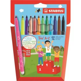   STABILO Filctoll készlet, 0,7 mm, STABILO "Trio A-Z", 12 különböző szín