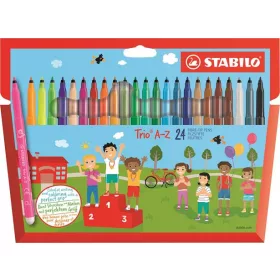   STABILO Filctoll készlet, 0,7 mm, STABILO "Trio A-Z", 24 különböző szín