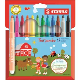   STABILO Filctoll készlet, 3 mm, STABILO "Trio Jumbo", 12 különböző szín