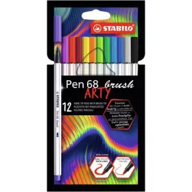   STABILO Ecsetirón készlet, STABILO "Pen 68 brush ARTY", 12 különböző szín
