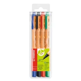   STABILO Filctoll készlet, 0,8 mm, STABILO "Greenpoint", 4 különböző szín