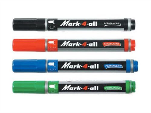 STABILO Alkoholos marker, 1,5-2,5 mm, kúpos, STABILO "Mark-4-all", fekete