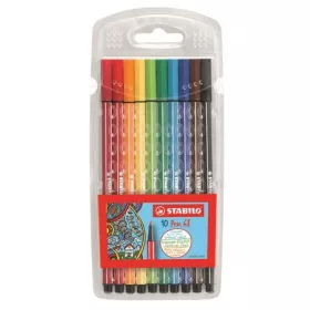   STABILO Filctoll készlet, 1 mm, STABILO "Pen 68", 10 különböző szín