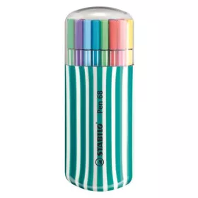   STABILO Filctoll készlet, 1 mm, türkiz tok, STABILO "Pen 68 Zebrui", 20 különböző szín