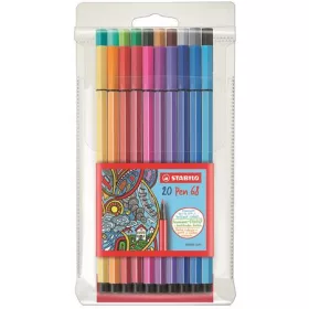   STABILO Filctoll készlet, 1 mm, STABILO "Pen 68", 20 különböző szín