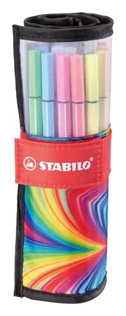STABILO Filctoll, készlet, 1 mm, felcsavarható, STABILO "Pen 68 ARTY", 25 különböző színű