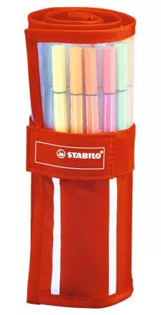 STABILO Filctoll, készlet, 1 mm, felcsavarható szett, STABILO "Pen 68", 30 különböző szín