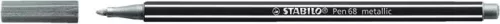 STABILO Filctoll, 1,4 mm, STABILO "Pen 68 metallic", ezüst