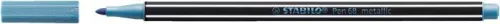 STABILO Filctoll, 1,4 mm, STABILO "Pen 68 metallic", metálkék