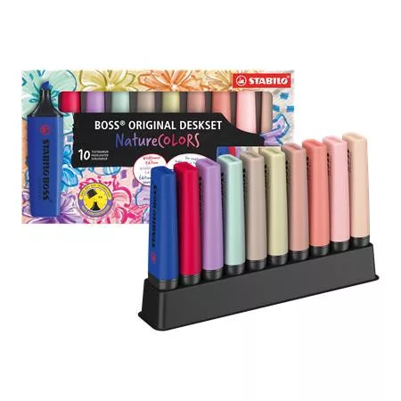 STABILO Szövegkiemelő készlet, 2-5 mm, STABILO "BOSS original NatureCOLORS Wildflowers", 10 különböző szín