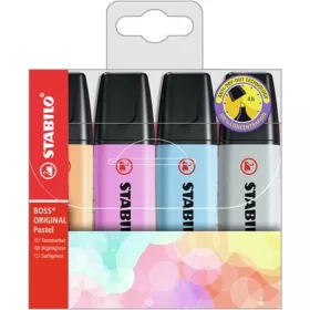   STABILO Szövegkiemelő készlet, 2-5 mm, STABILO "BOSS original Pastel", 4 különböző szín